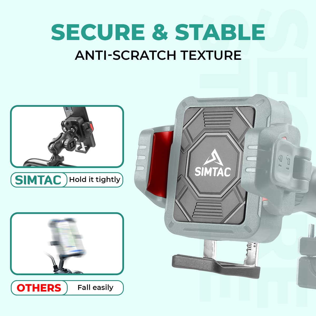 Simtac Quick Lock Super Grip Pro+ Mobile Holder with Vibration Damper (SQL2-PRO)