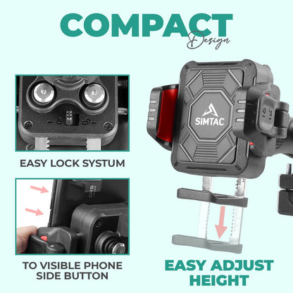 Simtac Quick Lock Super Grip Pro+ Mobile Holder with Vibration Damper (SQL2-PRO)
