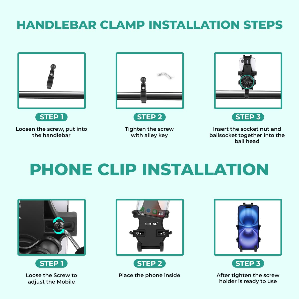 Simtac Spider Grip Pro Mobile Holder with Vibration Damper (MH02-PRO)