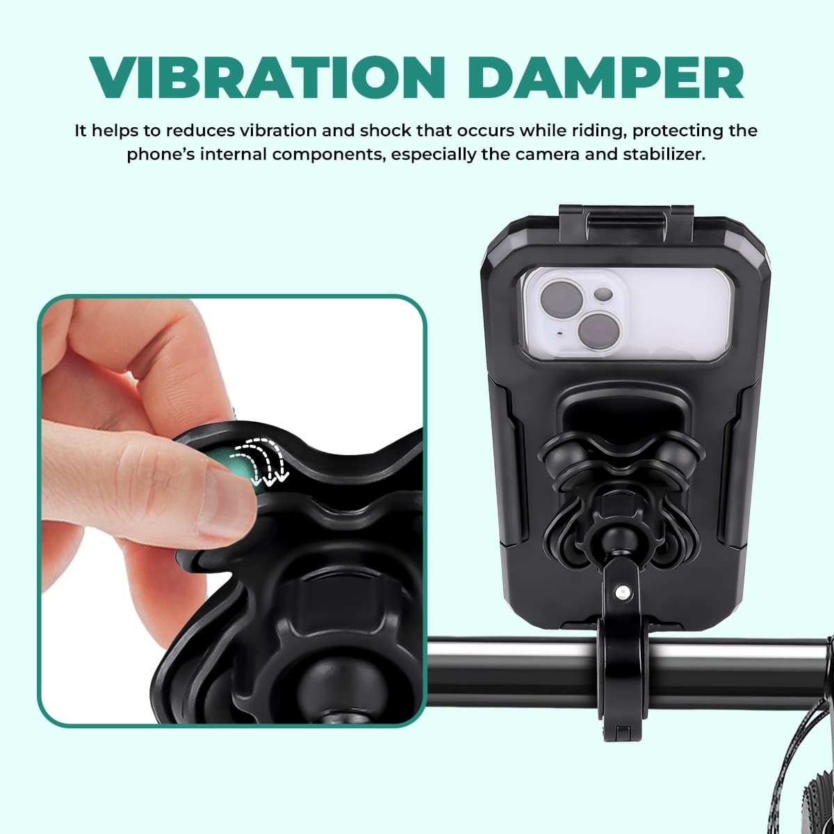 Simtac Splash Guard X Waterproof Mobile Holder with Vibration Damper (MHWP-PRO)