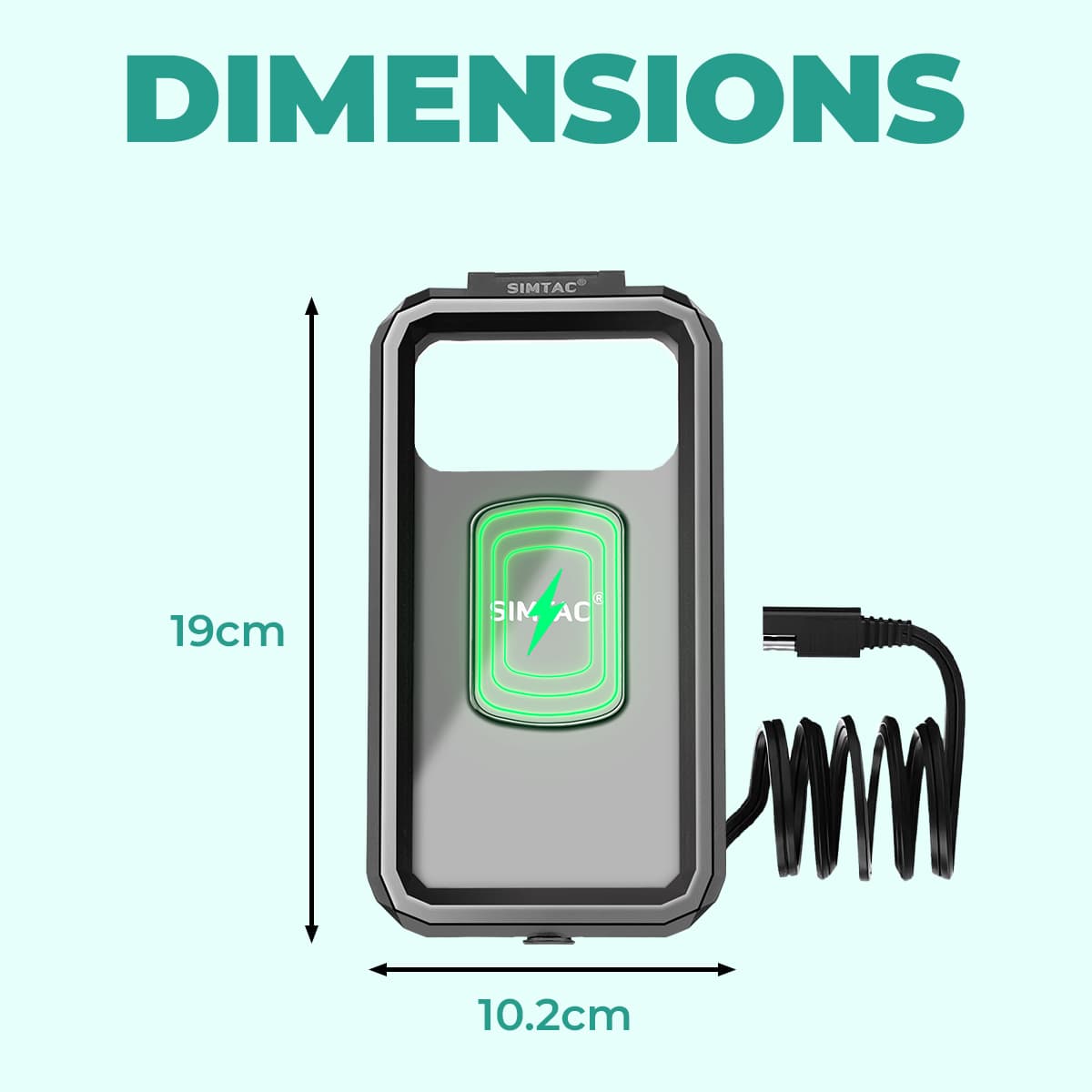 Simtac Splash Guard X Waterproof Mobile Holder with vibration damper and wireless charger (MHWPWC-PRO)