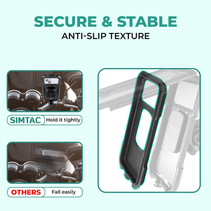 Simtac Splash Guard X Waterproof Mobile Holder with vibration damper and wireless charger (MHWPWC-PRO)