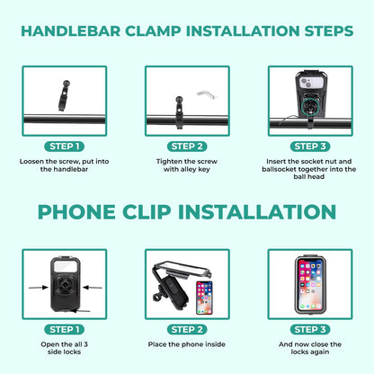 Simtac Splash Guard X Waterproof Mobile Holder with vibration damper and wireless charger (MHWPWC-PRO)
