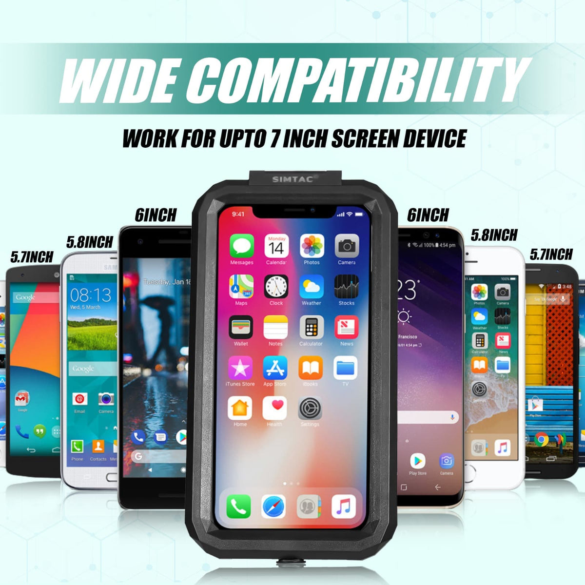 Simtac Waterproof Mobile Holder with Wireless & Type-C charger (MHWPWC-15C)