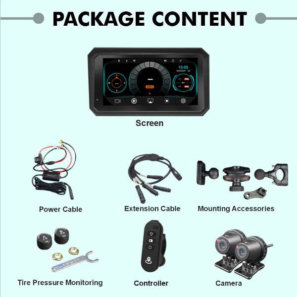 Simtac M8DT Detachable Motorcycle Navigation Screen 6.0 Inch IPS Screen