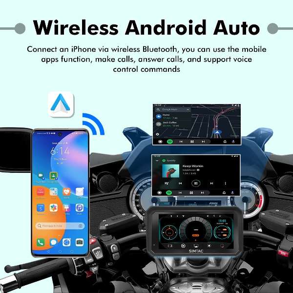 Simtac M8DT Detachable Motorcycle Navigation Screen 6.0 Inch IPS Screen