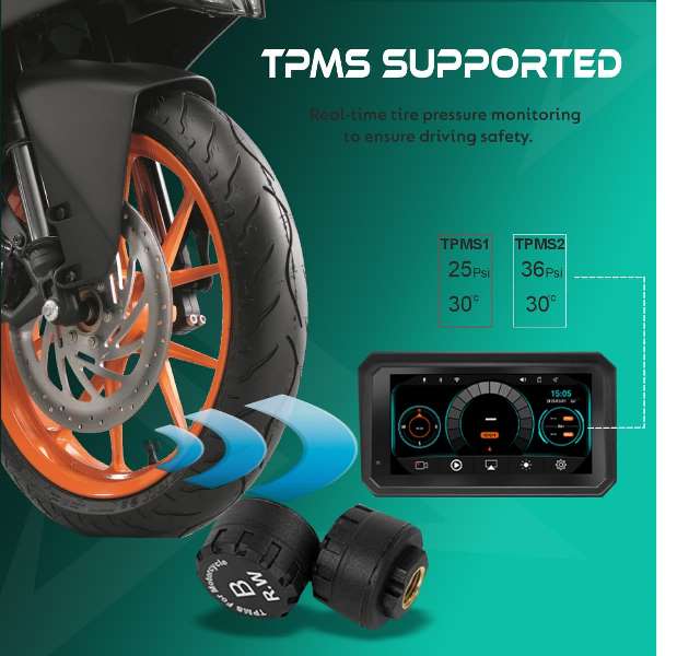 Simtac M8DT Detachable Motorcycle Navigation Screen 6.0 Inch IPS Screen