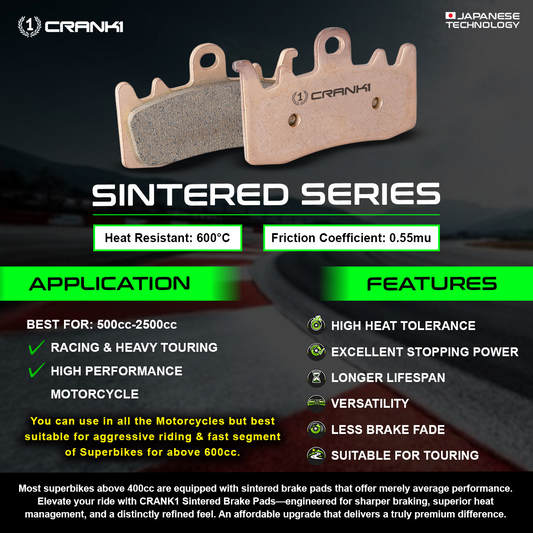 Sintered Brake Pads For Bajaj Pulsar N160 (2022-25) - Front - CB346 - 1 Set