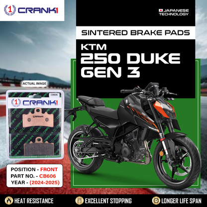 Sintered Brake Pads For KTM 250 Duke GEN3 (2024-2025) - Front - CB606 - 1 Set-CRANK1