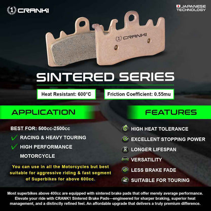 Sintered Brake Pads For Royal Enfield Himalayan 411 - Front - CB181 - 1 Set-CRANK1