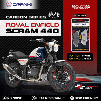 Sintered Brake Pads For Royal Enfield Scram 440 - Front - CB902 - 1 Set - CRANK1