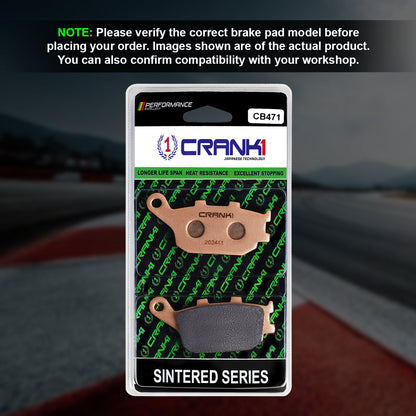 Sintered Brake Pads For Suzuki V-Strom 800DE (2024 Onwards) - Rear - CB471 - 1 Set - CRANK1