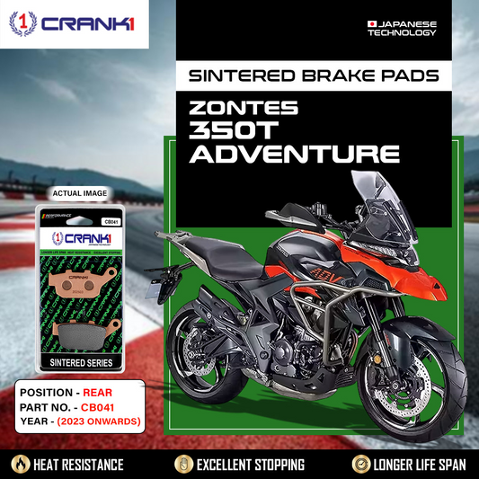 Sintered Brake Pads For Zontes 350T Adventure (2023 Onwards) - Rear - CB041 - 1 Set - CRANK1