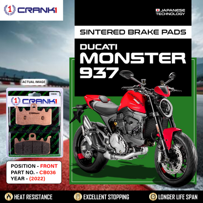 Sintered Brake Pads For Ducati Monster 937 (2022) - Front - CB036 - 2 Sets - CRANK1