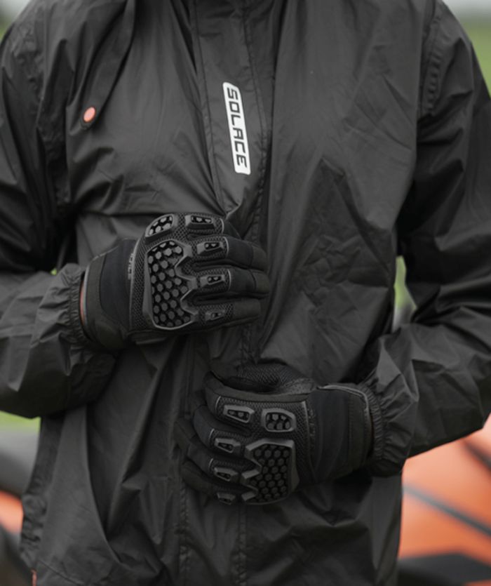 Solace AirX DualSport Riding Gloves ( BLACK ) - Riders Junction