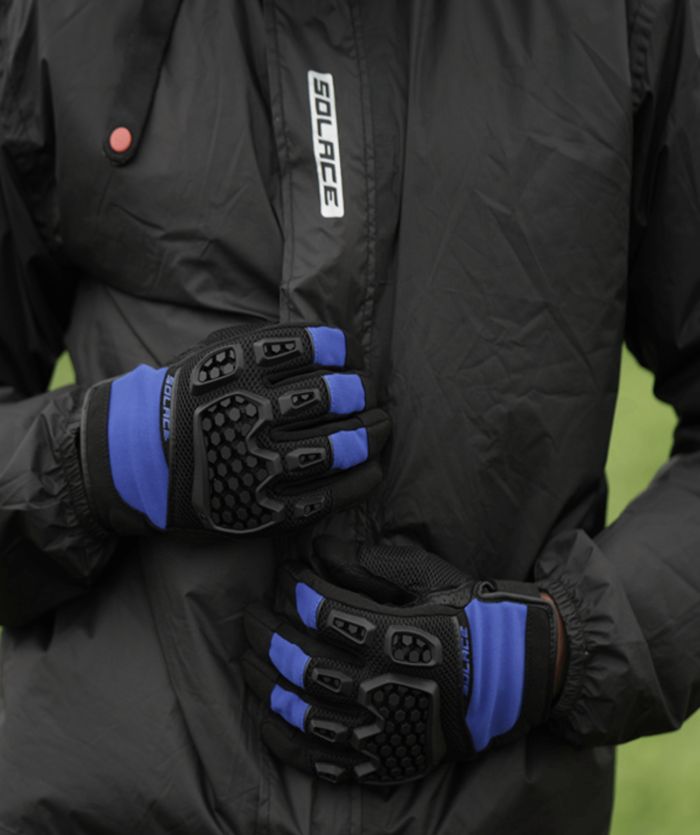 Solace AirX DualSport Riding Gloves ( BLUE ) - Riders Junction
