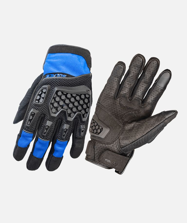 Solace AirX DualSport Riding Gloves ( BLUE ) - Riders Junction