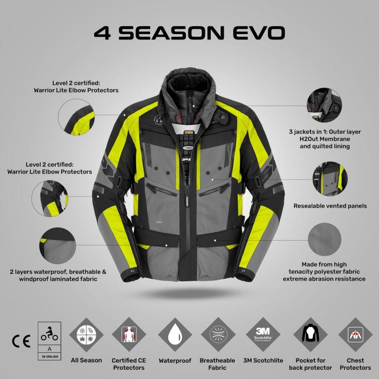 Spidi 4Season Evo Jacket - Black Yellow