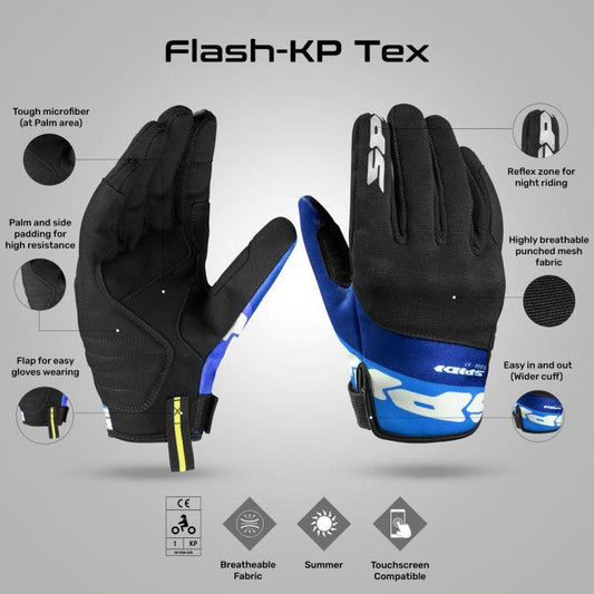 Spidi Flash-KP Gloves - Black Blue