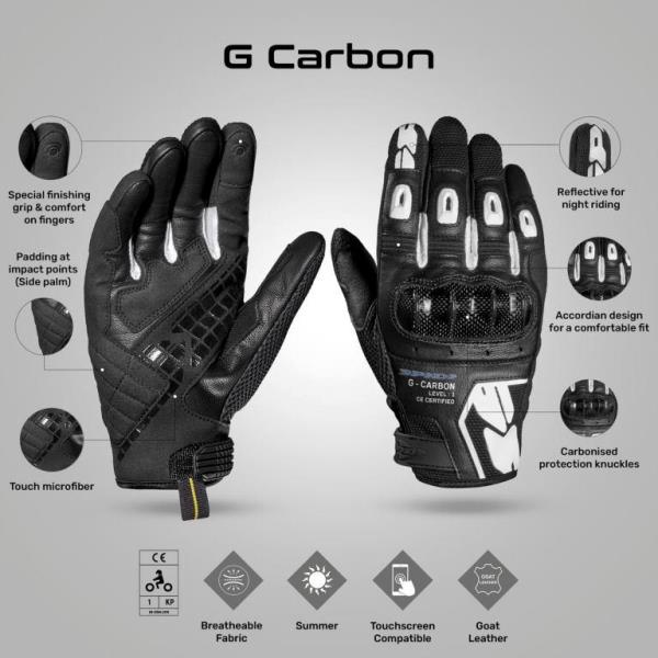 Spidi G Carbon Gloves - Black White