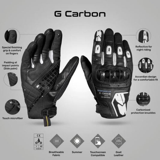 Spidi G Carbon Gloves - Black White