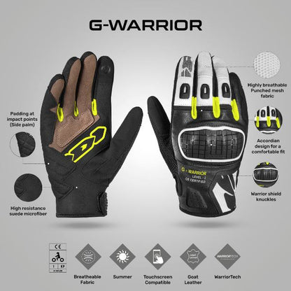 Spidi G-Warrior Gloves - Black Fluo Yellow
