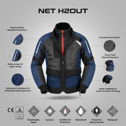 Spidi Net H2OUT Jacket - Black Blue