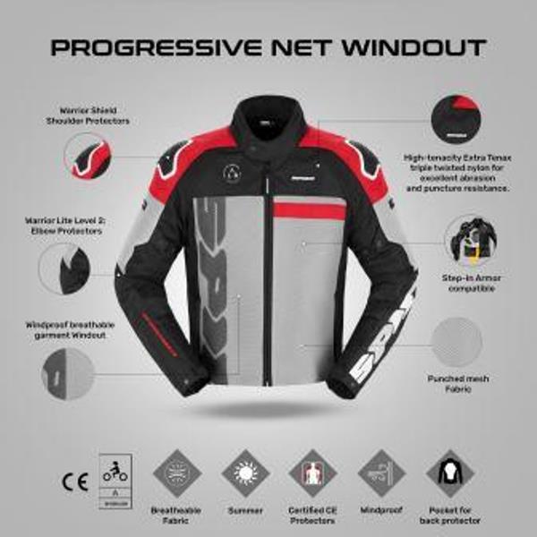 Spidi Progressive Net Windout Jacket - Red