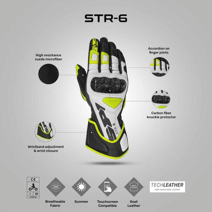Spidi STR 6 Gloves - Black Yellow