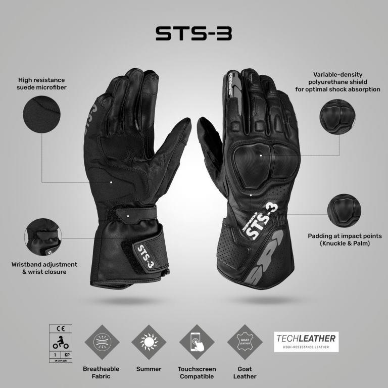 Spidi STS 3 Gloves - Black