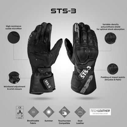 Spidi STS 3 Gloves - Black