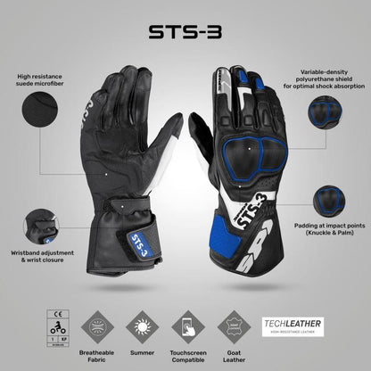 Spidi STS 3 Gloves - Black Blue
