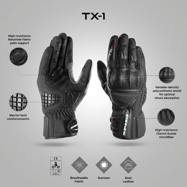 Spidi TX-1 Gloves - Black - Riders Junction
