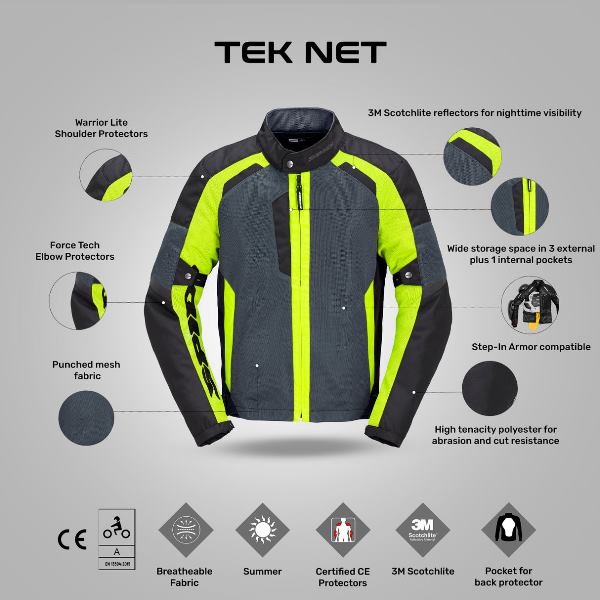 Spidi Tek Net Jacket - Black Yellow