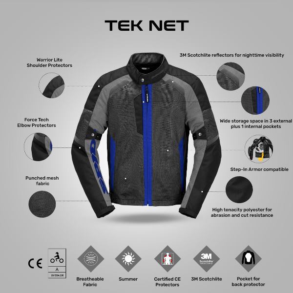 Spidi Tek Net Jacket - Blue