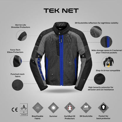 Spidi Tek Net Jacket - Blue