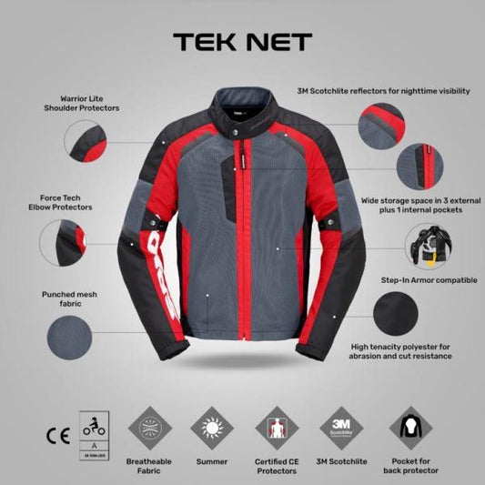 Spidi Tek Net Jacket - Red