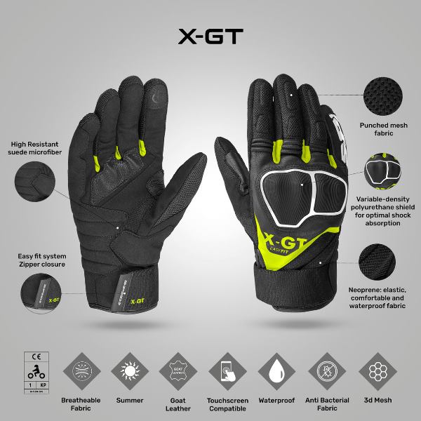 Spidi X-GT Gloves - Black Fluo Yellow