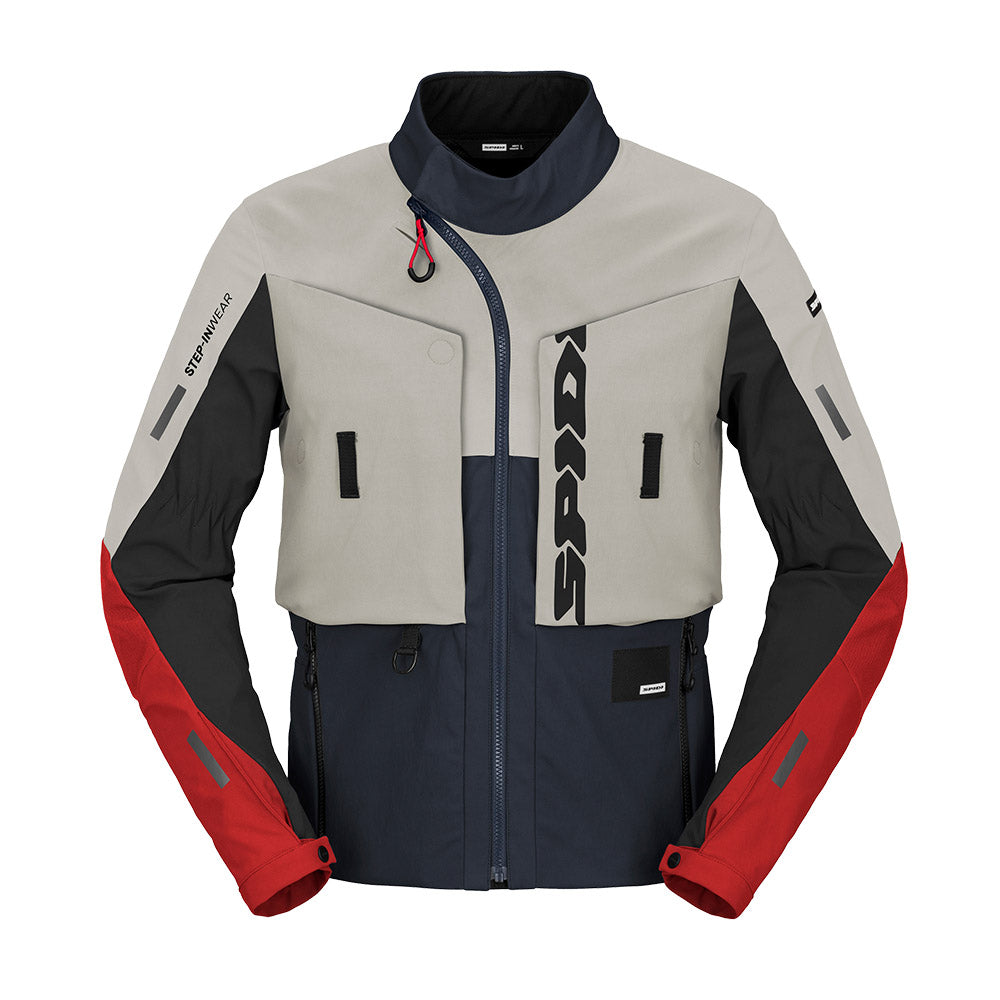 Spidi Frontier Motorcycle Touring Jacket (Blue-Iced Red)