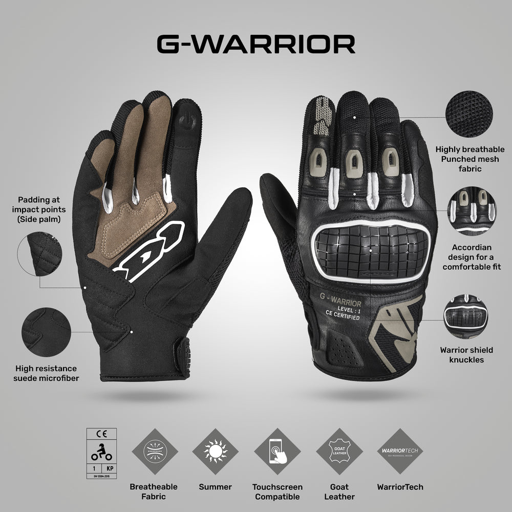 Spidi G Warrior Urban/Sport Riding Gloves - Black Sand