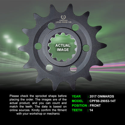 Sprocket For Benelli 502C Cruiser - Front - CPF50-29053-14T - CRANK1