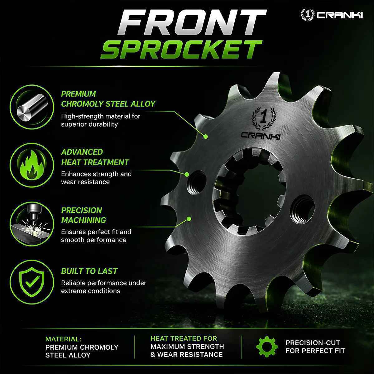 Sprocket For Kawasaki W800 Cafe (2019 Onwards) - Front - CPF565.15T - CRANK1
