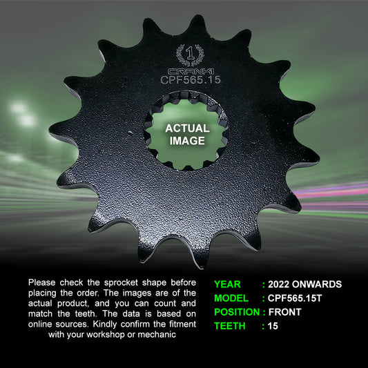Sprocket For Kawasaki Z650RS (2022 Onwards) - Front - CPF565.15T - CRANK1
