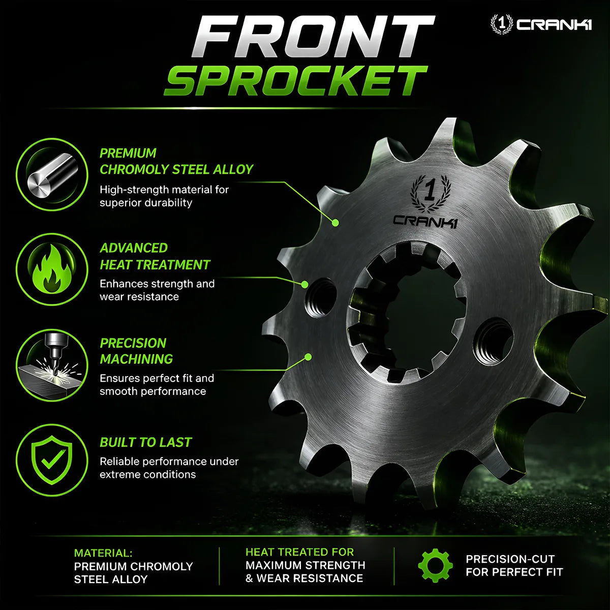 Sprocket For Kawasaki W800 Street (2019 Onwards) - Front - CPF565.15T - CRANK1