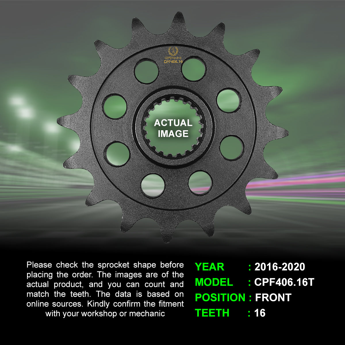 Sprocket For BMW G 310 R (2016-2020) - Front - CPF406.16T - CRANK1
