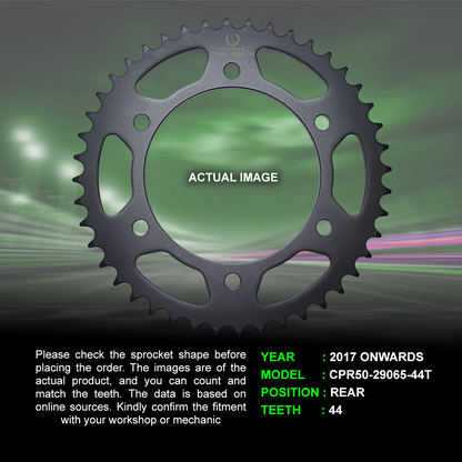 Sprocket For Benelli TRK 502X (2017 Onwards) - Rear - CPR50-29065-44T - CRANK1
