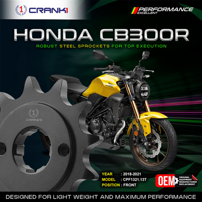 Sprocket For Honda CB 300R (2018-2021) - Front - CPF1321.13T - Black - CRANK1