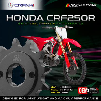 Sprocket For Honda CRF250R (2018-2020) - Front - CPF1321.13T - Black - CRANK1