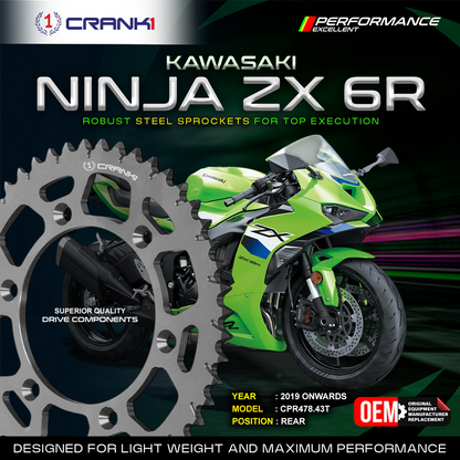 Sprocket For Kawasaki Ninja ZX-6R (2019 Onwards) - Rear - CPR478.43T - CRANK1