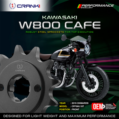 Sprocket For Kawasaki W800 Cafe (2019 Onwards) - Front - CPF565.15T - CRANK1